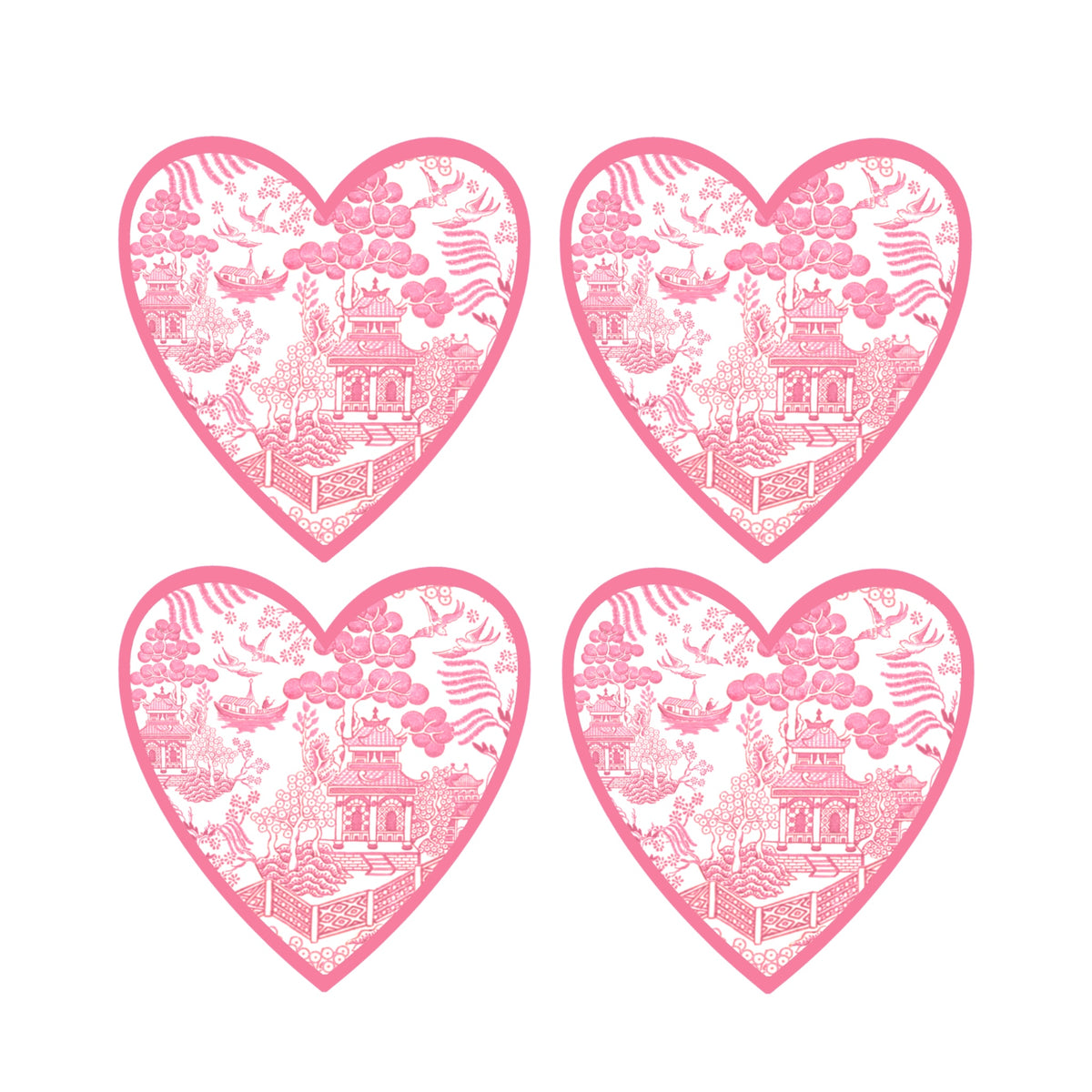 Chinoiserie Heart Placemats Set of 4 TomTom and Company