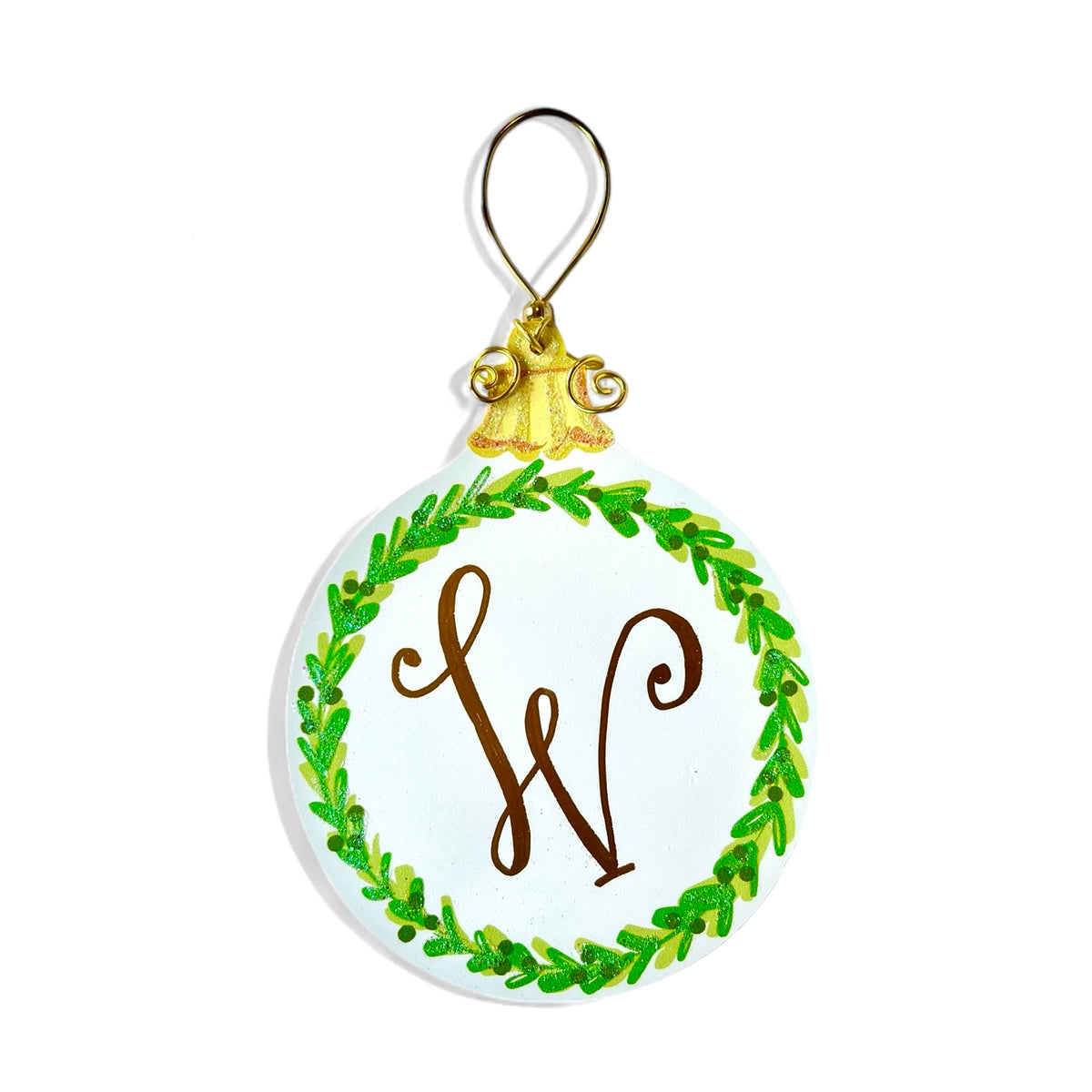 Personalized Guilded Wreath Ornament – TomTom and Company