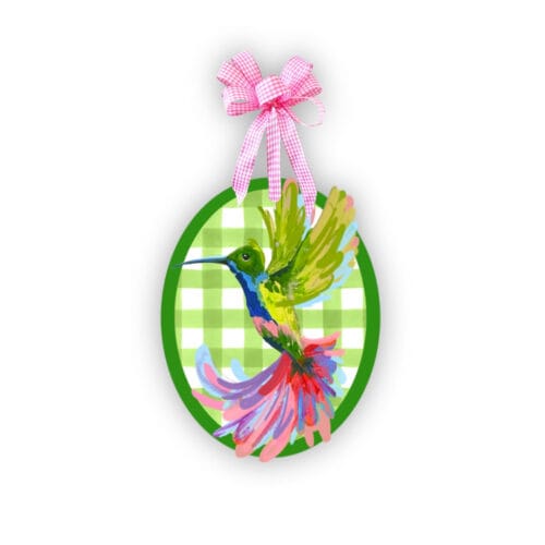 Hummingbird Gingham Door Hanger (misprinted)