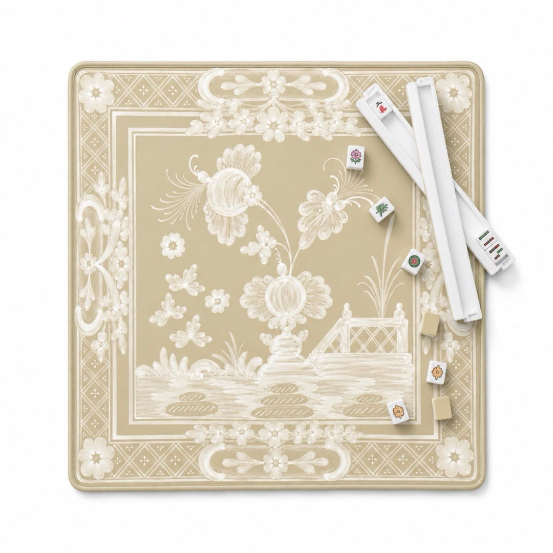 Italian Floral in Sand Mahjong Mat