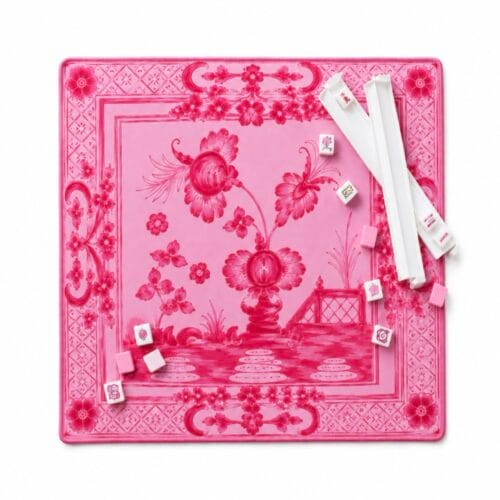 Italian Floral in Pink and red Mahjong Mat