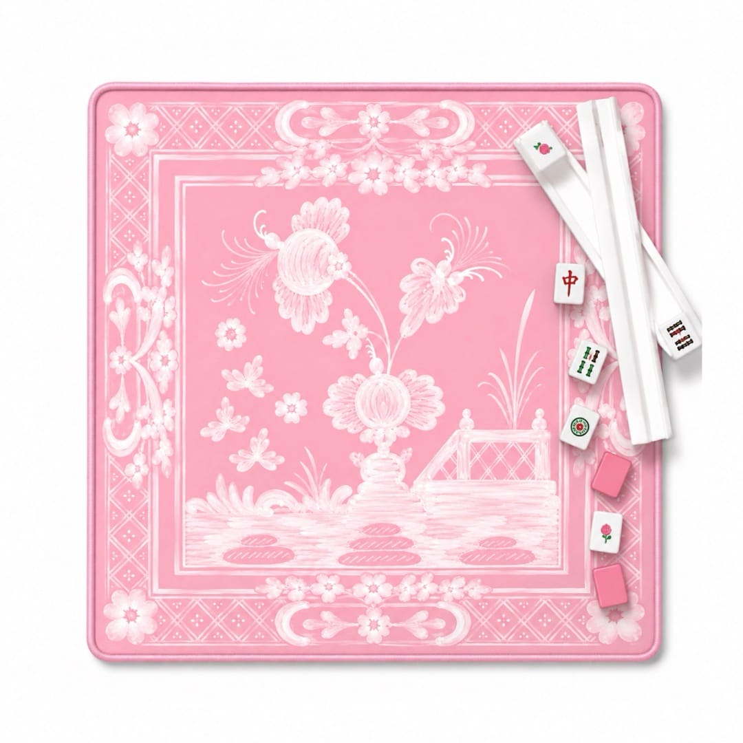 Italian Floral in Baby Pink Mahjong Mat