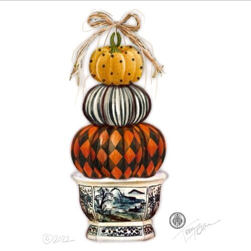 Harlequin Pumpkin Door Hanger